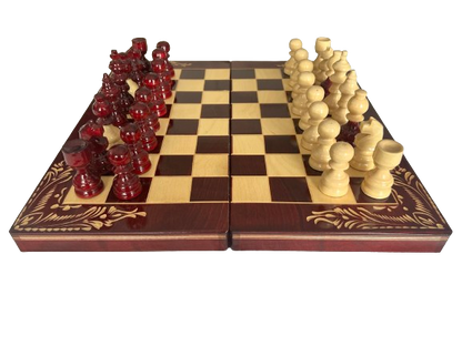 Chess and Backgammon - Red&White - XL size