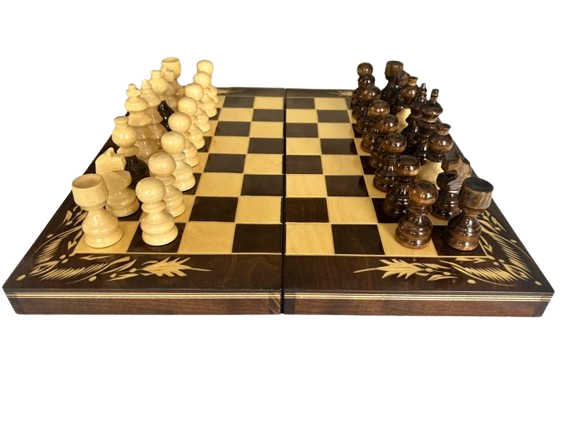 Chess and Backgammon - Brown&White - XL size