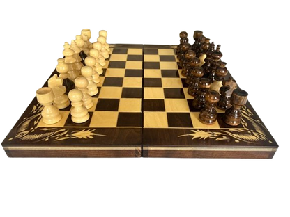 Chess and Backgammon - Brown&White - XL size