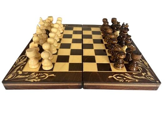 Chess and Backgammon - Brown&White - L size